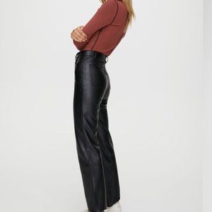 Aritzia Wilfred Melina Straight Leg Faux Leather Pants